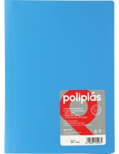 CARPETA Fº 30 FUNDAS SOLDADAS OPACAS AZUL CIELO POLIPLAS